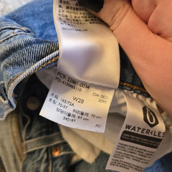 Women's Levi's Blue Denim Wedgie Straight Leg Fit Button Fly Ankle Jeans 28 - Picture 14 of 14